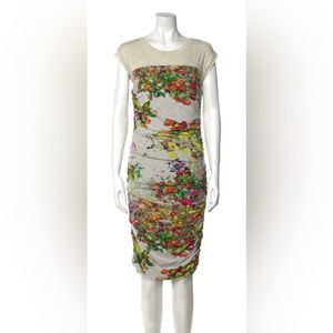 J.M. Weston Floral Printed Knee-Length Dress, Size Medium
